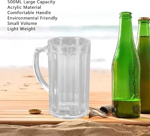 Miniatura 4 de Taza de cerveza grande con asa, vaso de cerveza congelable de 16.9 onzas para café y té, regalo de cumpleaños para decoración de vino y comedor,