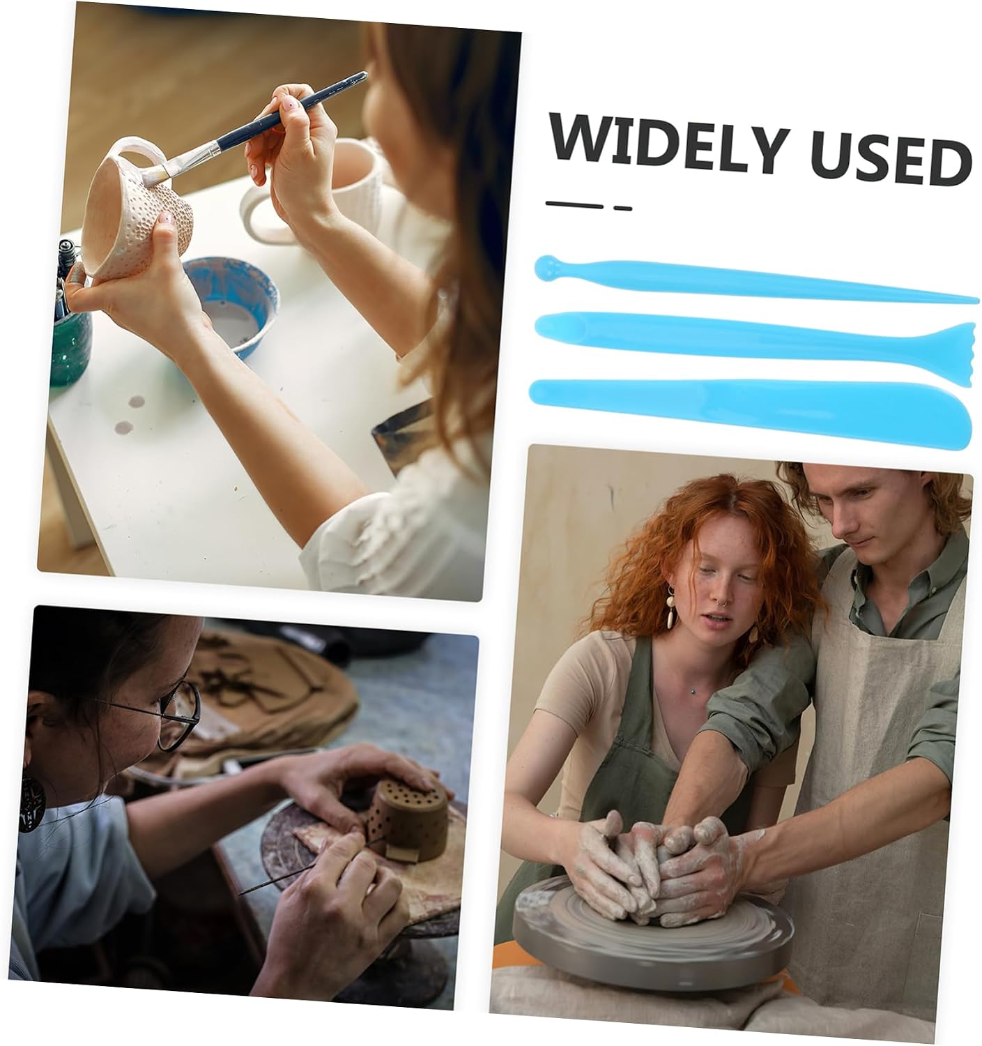 CORHAD 3Pcs Clay Sculpting Kit Ergonomic Modeling Knives and Paint Scrapers for Pottery Oil Painting and Clay Carving Durable Tools for Creative Art with Storage Case