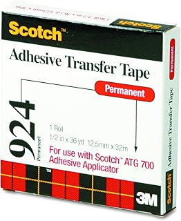 Scotch - 21200058653 ATG Adhesive Transfer Tape 924 Clear, 0.50 in x 36 yd 2.0 mil (Pack of 1)