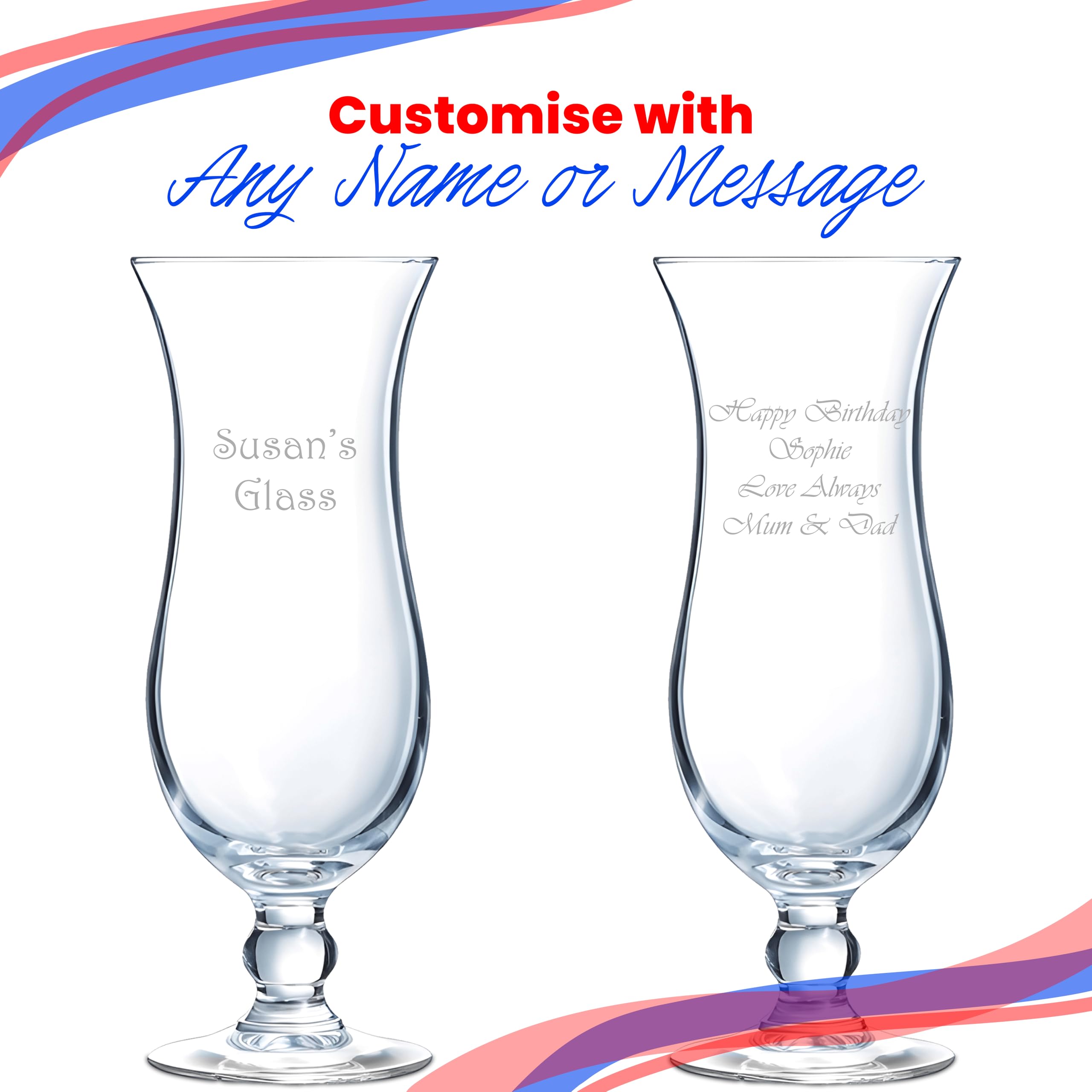 Verre à cocktail fin gravé au laser - Personnalisable avec n'importe quel nom ou message - Coffret cadeau inclus - Souvenir sur mesure pour toute occasion