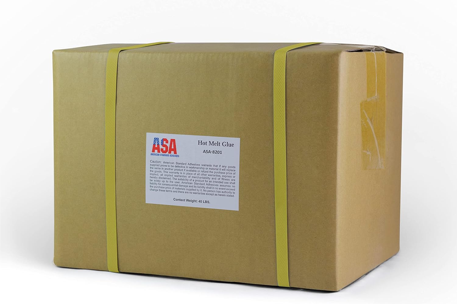 ASA General-Purpose Hot Melt for Coated Stock|Case & Carton Sealing, Tray Forming for Packaging Applications | Aggressive Tack on a Variety of Board and Paper Stock | 40 lbs