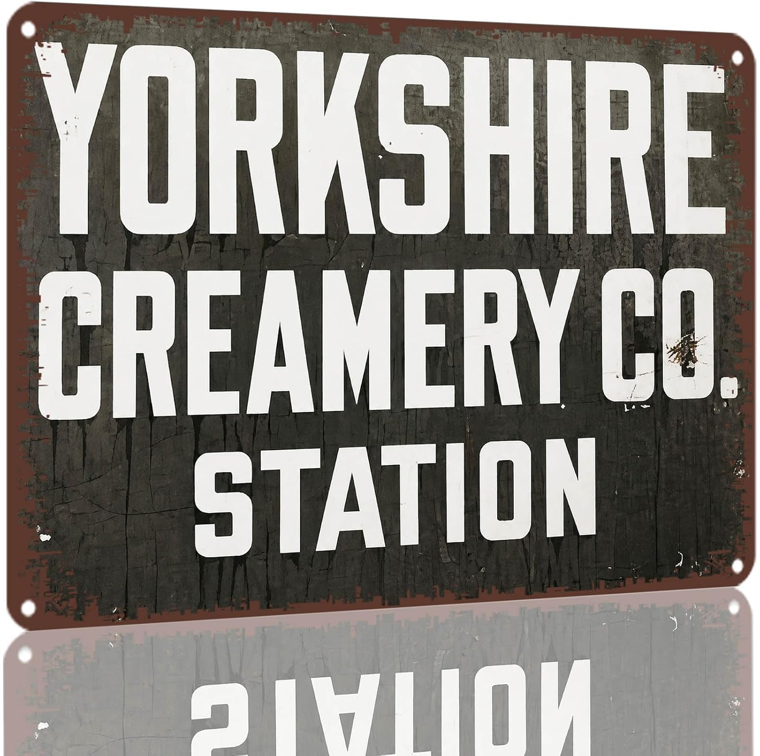 Vintage Railway Decor Metal Sign 8x12 Inch Yorkshire Creamery Co Station