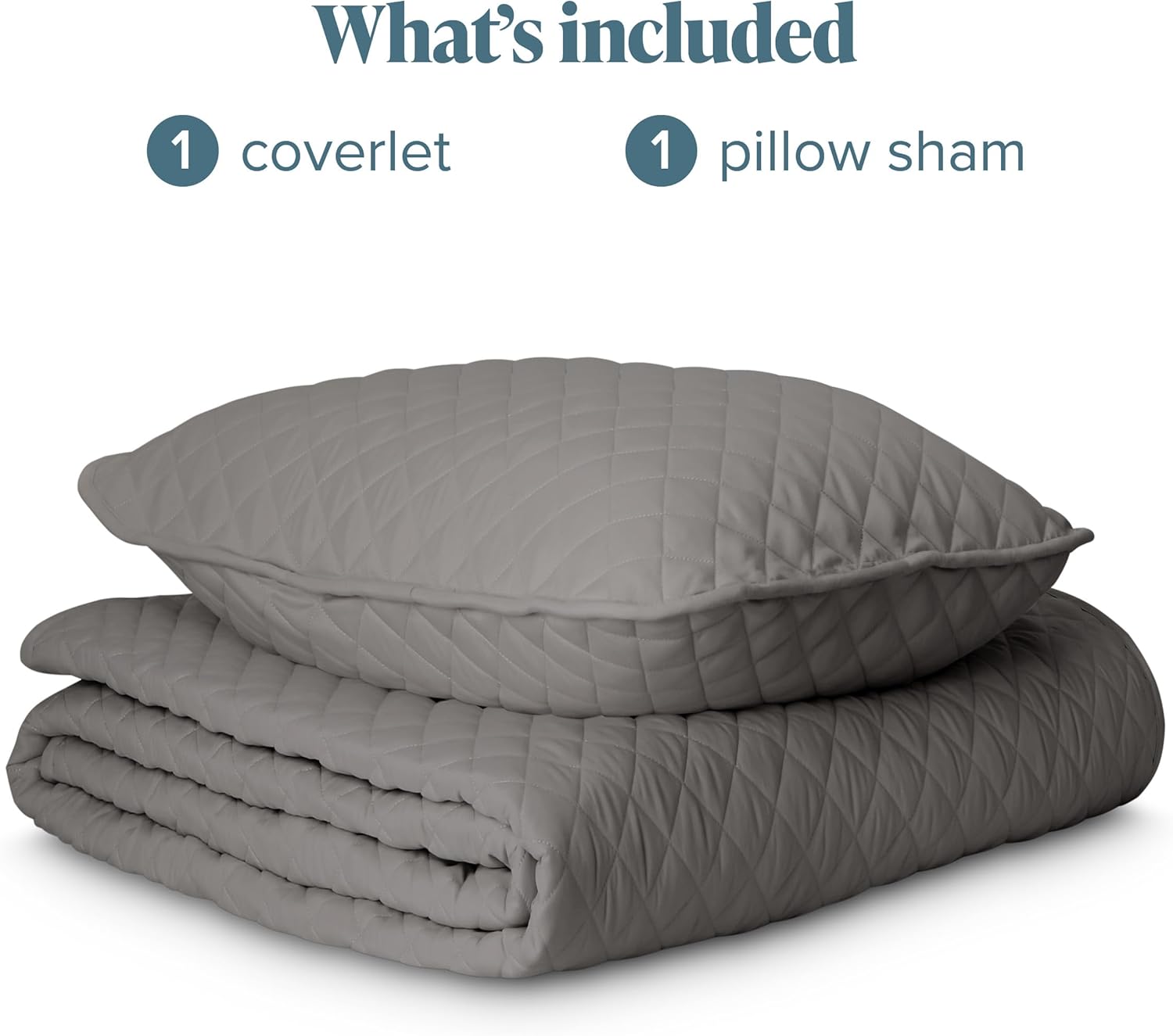 Bare Home Coverlet Set - Twin/Twin Extra Long - Lightweight Bed Decor - Comforter Alternative - All-Season Quilted Bedspread (Twin/Twin XL, Grey) - Image 8