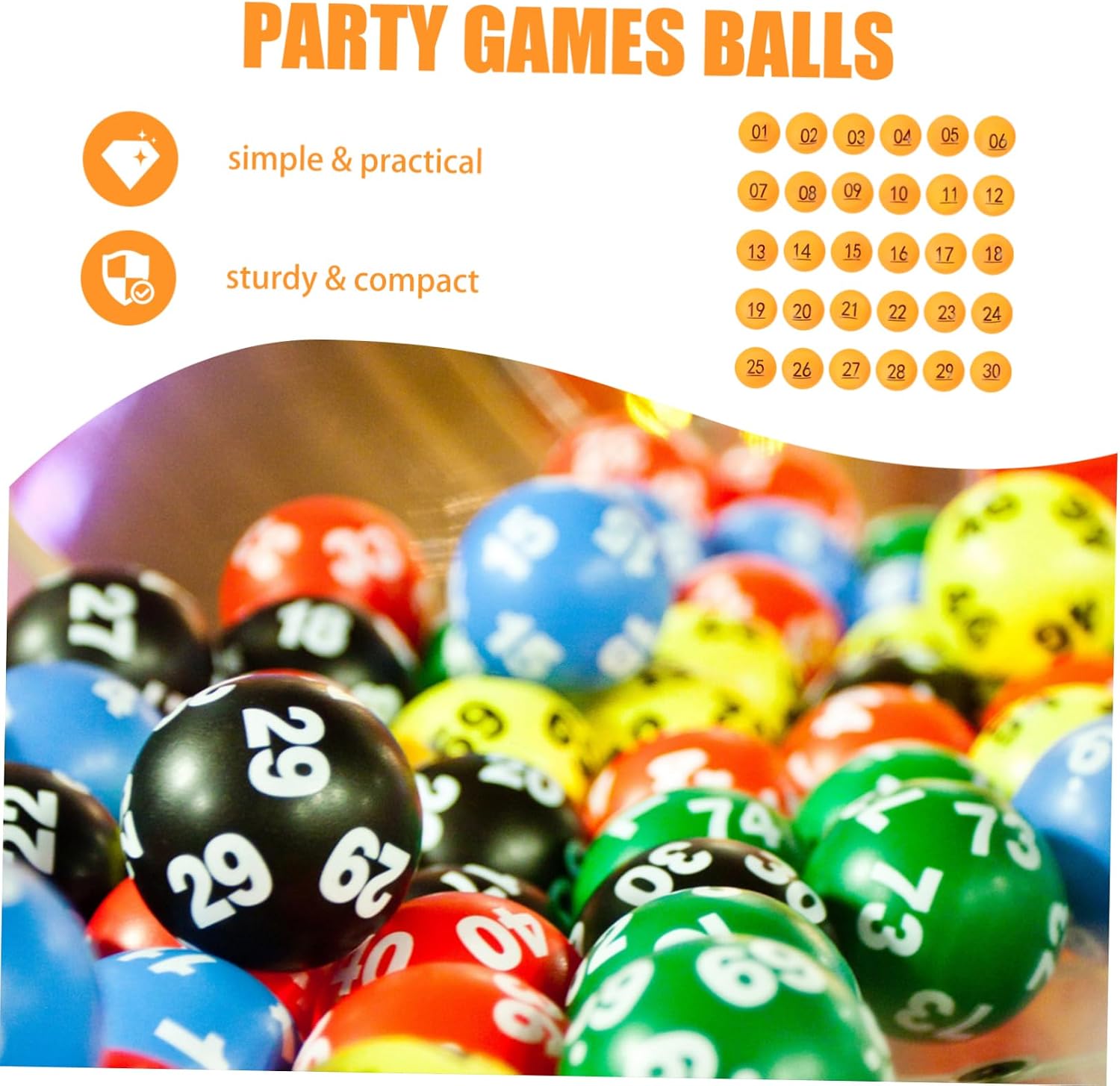 30pcs Raffle Game Balls Fun Props for Party Games and Drawings Lightweight and Portable for Easy Use at Events Gatherings and Celebrations