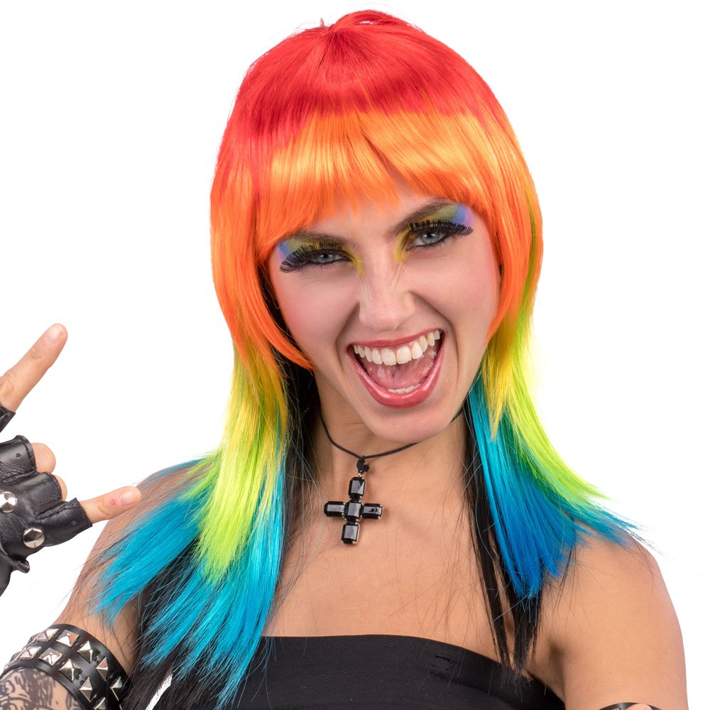 Carnival Toys2424 Fringe Wig Rainbow, One Size