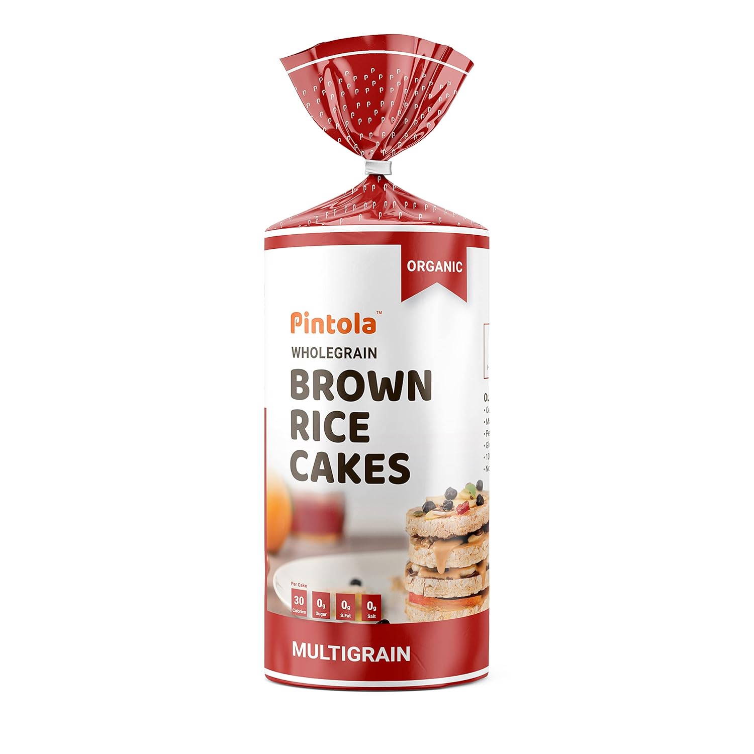 Pintola Organic Wholegrain Brown Rice Cakes Multigrain (All Natural
