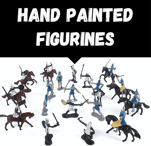 Miniatura 2 de Liberty Imports Juego de figuras medievales de caballeros y dragones  42 figuras de soldado de fantasía de plástico y accesorios juguetes para niños