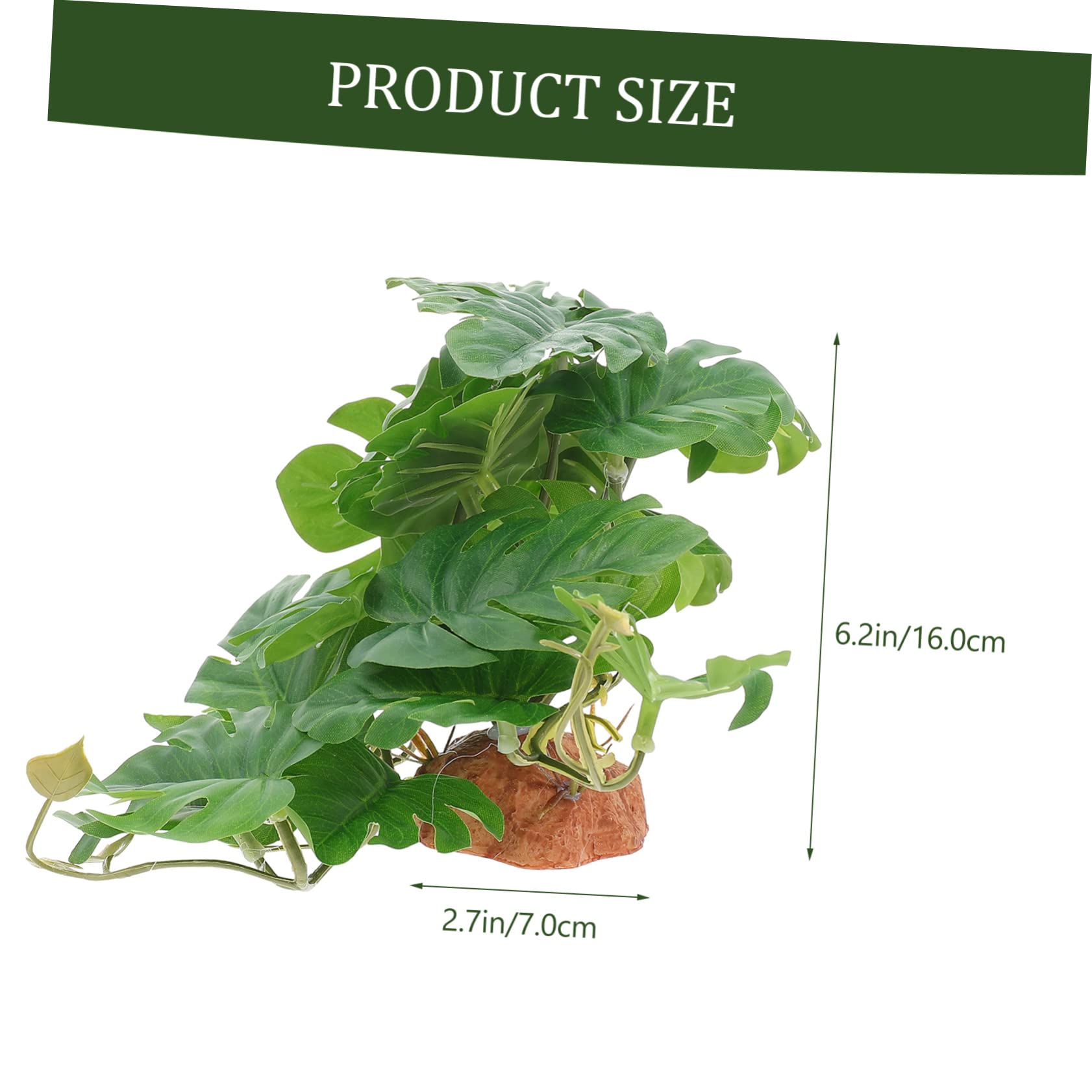 CORHAD Terrarium Plant Decor Artificial Reptile Landscape Ornament for Fish Tanks Turtles Lizards Durable Design with Base for Easy Installation