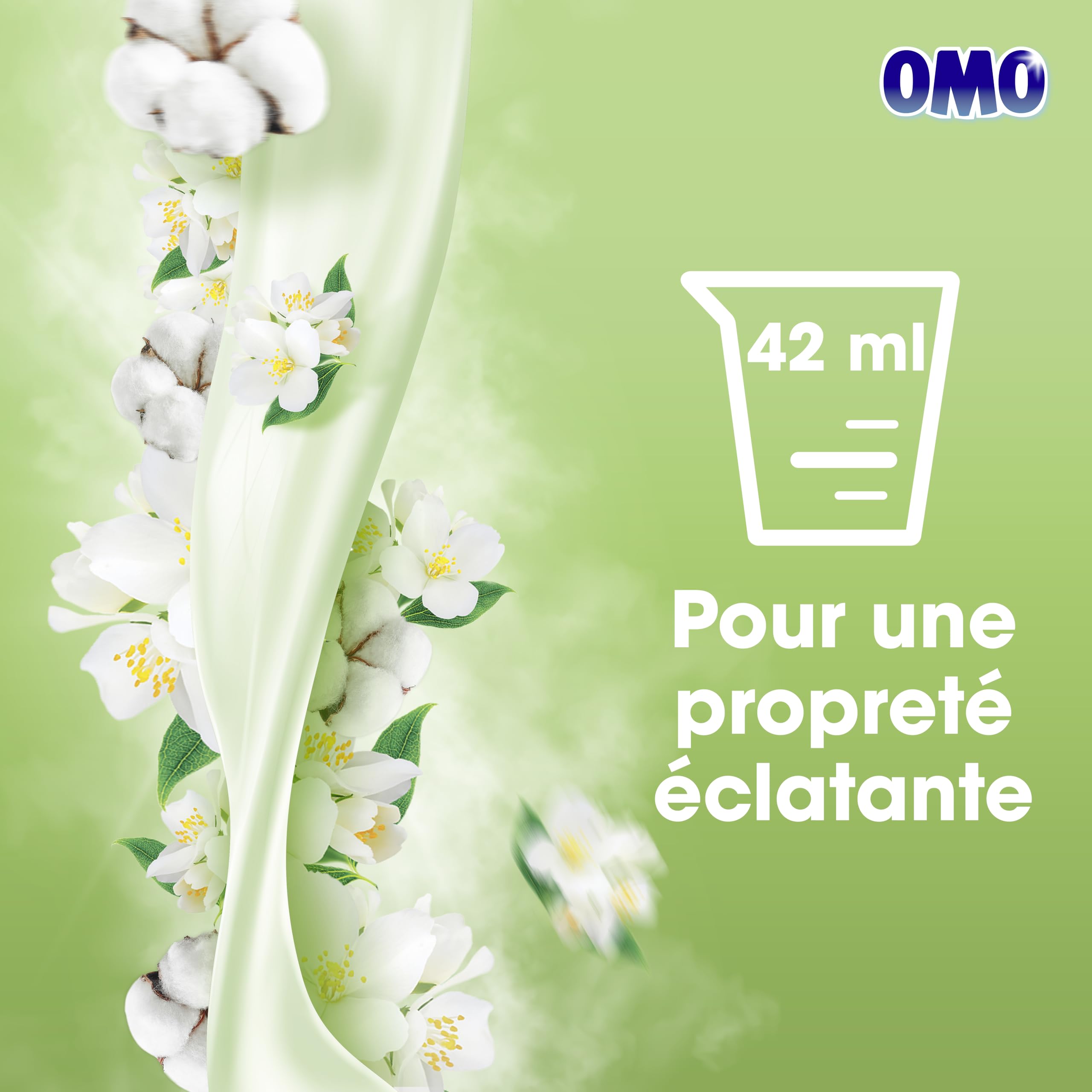 OMO - Lessive liquide Prendre l'air - 210 lavages - Jasmin et Fleurs de Coton - propreté éclatante & parfum longue durée aux essences naturelles (lot de 5x42)
