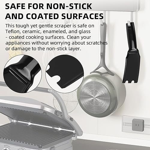 Vista 11 de TonGass Rascador de parrilla para parrillas de interior George Foreman y la mayoría de las otras parrillas interiores con ranuras, espátula