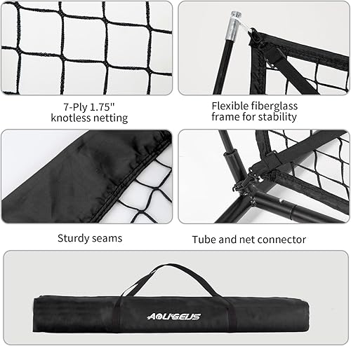 Miniatura 7 de 7'X7' Baseball Softball Practice Net,Pitching Net,Batting Net,with Baseball Tee,Bonus Strike Zone and Bow Frame,for Hitting,Pitching, Catching