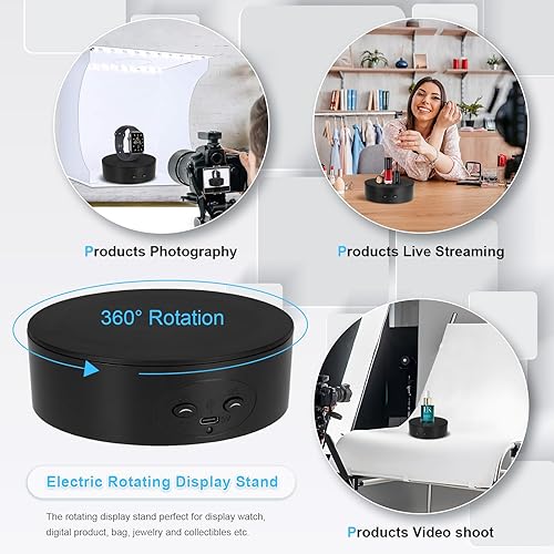 Miniatura 3 de Bosgladek Soporte de exhibición giratorio motorizado, carga de 5 pulgadas11 libras, plataforma giratoria de 360 para relojes de joyería, modelos 3D,