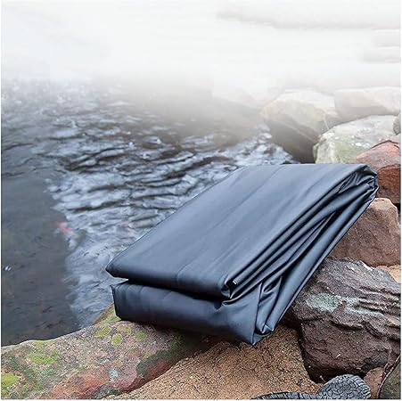 Image Outdoor Pond Liner Pond Skins,8 Mil Thick HDPE Pond Lining for Fish koi Ponds Streams,Fountains,Garden Backyard Waterfall,6.6x20ft 13x23ft 16.5x26ft,Black,Tear Resistant,Easy Cutting (Size : 9x15m)