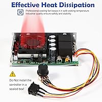 Vista 4 de Industrial Grade PWM DC Motor Speed Controller, DC 10V-50V / Rated 60A / Max 100A Industrial Grade DC Brush Motor Controller with Fuse & CW/CCW