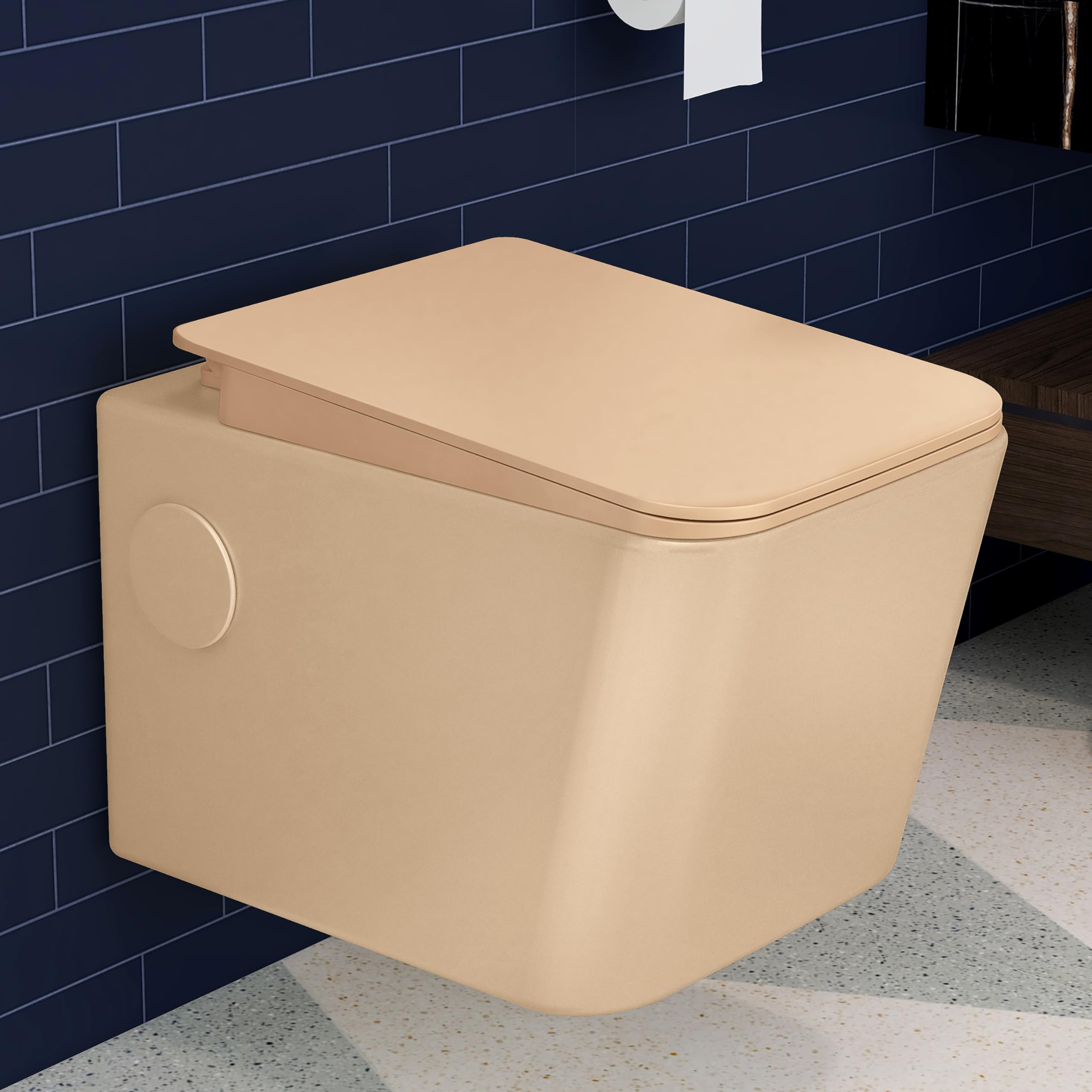 Plantex Platinum Ceramic Rimless Wall Hung Western Toilet, Water Closet, Commode With Soft Close Toilet Seat - (Beige-M) (B0C814C6BQ) Amazon Price History, Amazon Price Tracker