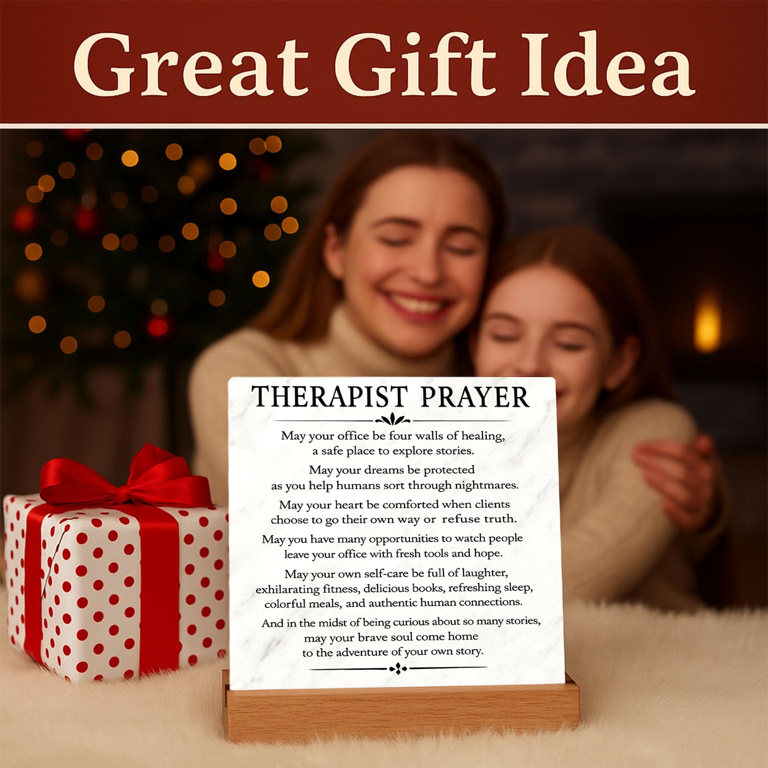 Therapist Prayer Sign Therapist Office Desk Decor Sign - Therapist Gifts for Mental Health Therapists Counselor Psychologist Psychotherapist Counselor Gifts for Women Prayer Plaque
