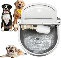 Vista 1 de Cuenco automático de agua potable para animales con válvula de flotador, cuenco de agua potable de acero inoxidable para caballo, cabra, cerdo