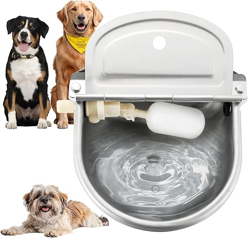 Cuenco automático de agua potable para animales con válvula de flotador, cuenco de agua potable de acero inoxidable para caballo, cabra, cerdo,