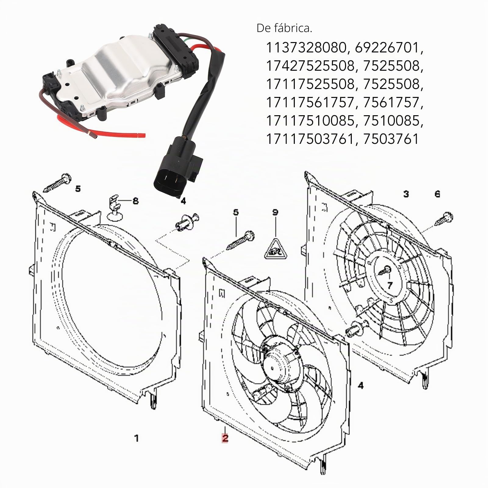 Módulo de Control del Ventilador del Radiador para Serie 3 E46 1998 a 2006, Fácil Instalación, Control Preciso, Ahorro de Energía, OE 1137328080, 69226701, 17427525508, 7525508,