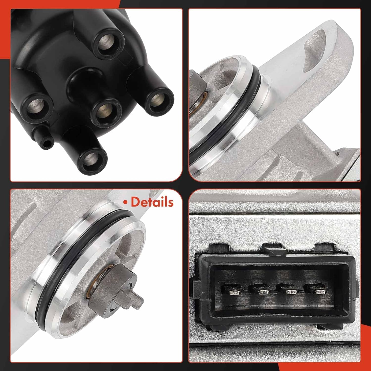 A-Premium Ignition Distributor with Cap and Rotor Compatible with Nissan Sentra 1989-1994, NX 1991-1993, Pulsar NX 1989-1990, 1.6L Gas