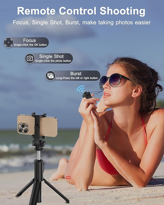[New Upgrade, Easy to Use] TikTok Scrolling Ring Remote Control, Camera Shutter Remote, Wireless Bluetooth Scrolling Ring for iPhone, iPad, iOS, Android - Black