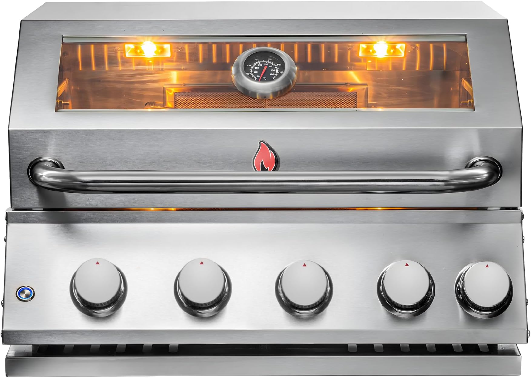 Premium Stainless Steel 304 Built-In Gas Grill for Outdoor Kitchens - BBQ Grill with Infrared Burner, Tempered Glass View, Inside Lights Lid & Robust Design - Perfect for Patio & Outdoor Entertainment