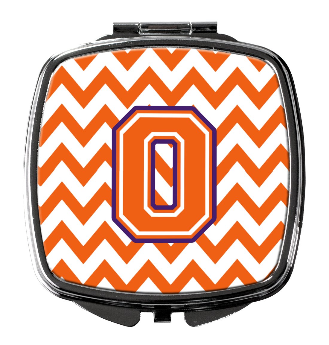 Caroline's Treasures CJ1062-OSCM Letter O Chevron Orange and Regalia Compact Mirror, Multicolor