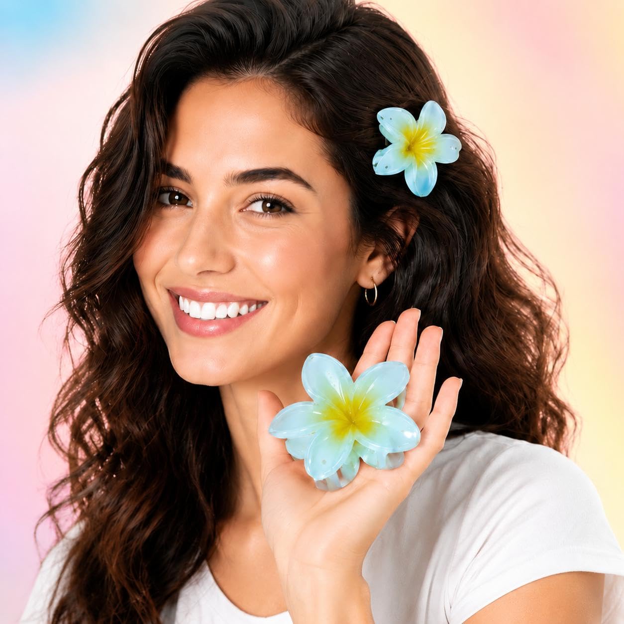 Transparent Bauhinia Flower Hair Clip, Plastic Resin Hair Accessory for Everyday Hairstyles, Parties and Dressy Looks