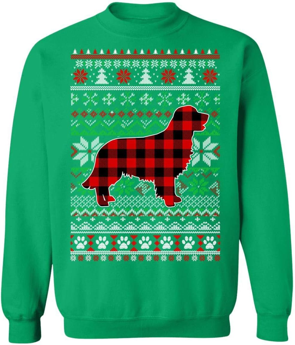 VintageTeeGolden Retriever Red Plaid Ugly Christmas Sweater Gifts Shirt Sweatshirt