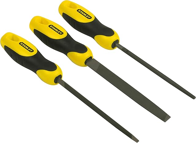 Stanley 0-22-445 File, Yellow/Black, 150 mm, Set of 3 Piece