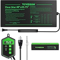 VIVOSUN 48x20.75" Seedling Heat Mat & Digital Thermostat Combo - UL/MET Certified for Fast Germination, Hydroponics, Indoor Gardening