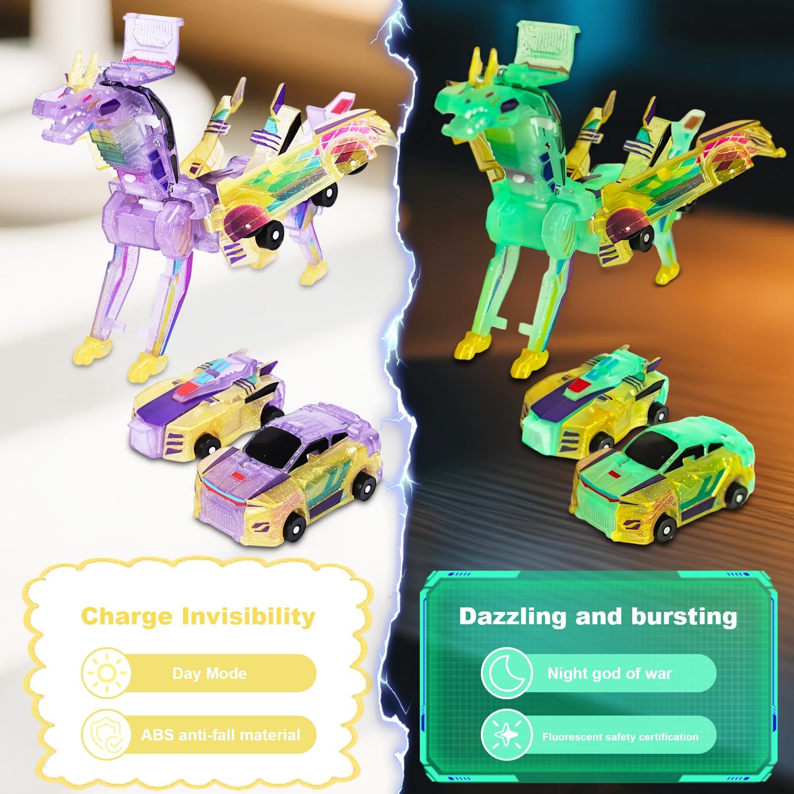 Felly Robocrash Magnetic Transforming Car, 2Pcs Automatic Deformation of Magnetic Connections - Image 4