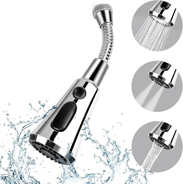 Kitchen Tap Spray Head 360° Swivel Spout FM22 M24 Kitchen Sink Tap Spray Attachment Head with 3 Modes,Tap Extender for Kitchen Sink Replacement Faucet Booster Filter,Tap Adapter Accessories