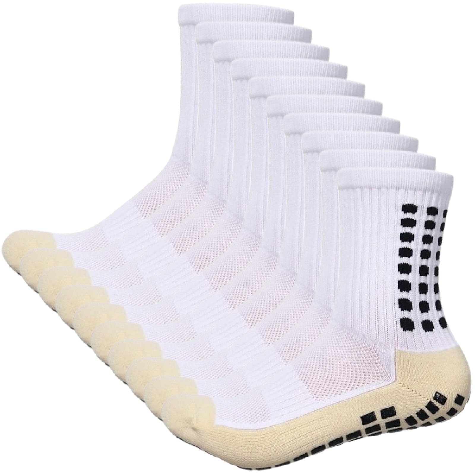 Basketball Crew Socks for Men, Anti Slip Gel Athletic Quarter Sock 5Pairs Fit EU Size 39-45