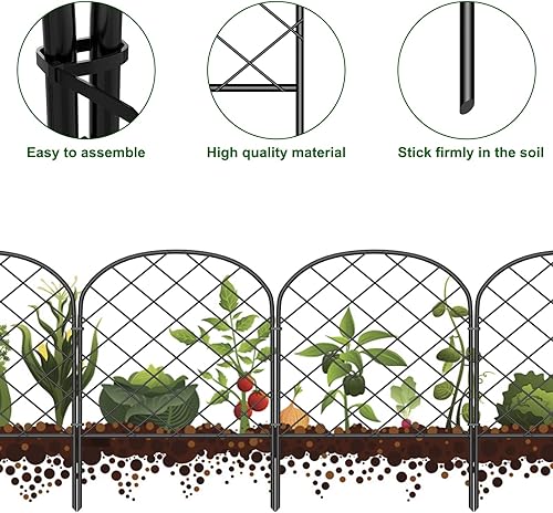 Miniatura 3 de ABQ Valla decorativa para jardín, paquete de 10 unidades, 10.83 pies de largo x 17 pulgadas de alto, valla de barrera de animales para perro, borde