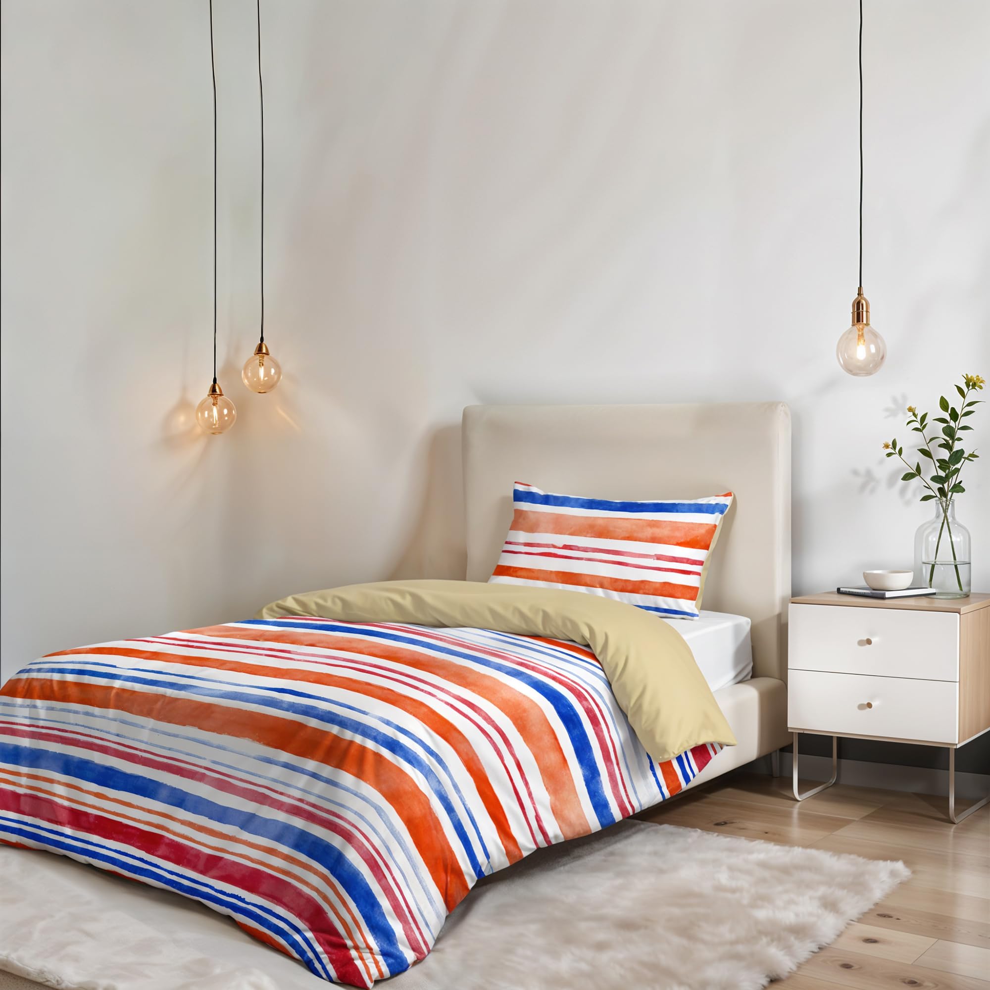 Sogni e Capricci Fantasy Duvet Cover (Made in Italy), Microfiber, strisce, single