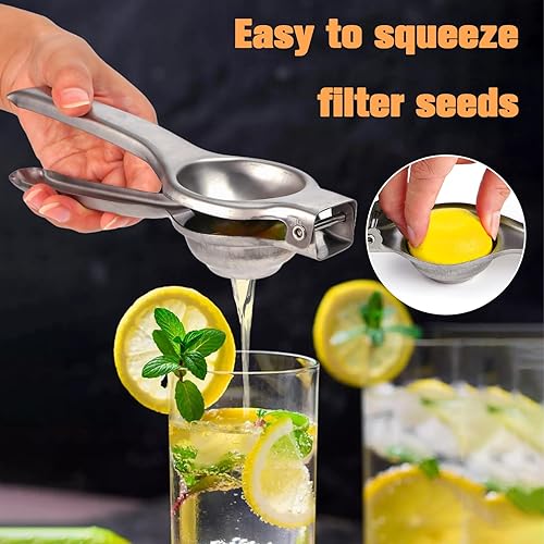 Miniatura 5 de Exprimidor de limón y frutas de acero inoxidable de alta calidad, exprimidor manual para jugo de frutas recién exprimido, herramienta de cocina