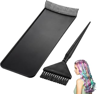 Ptwola 2 PCS Hair Coloring Board Balayage Highlighting Board and Brush Kit | Balayage Boards with Teeth, Hair Highlighting Paddle Kit, for Hairstylists, Dye Tools, Salon Dying Accessories