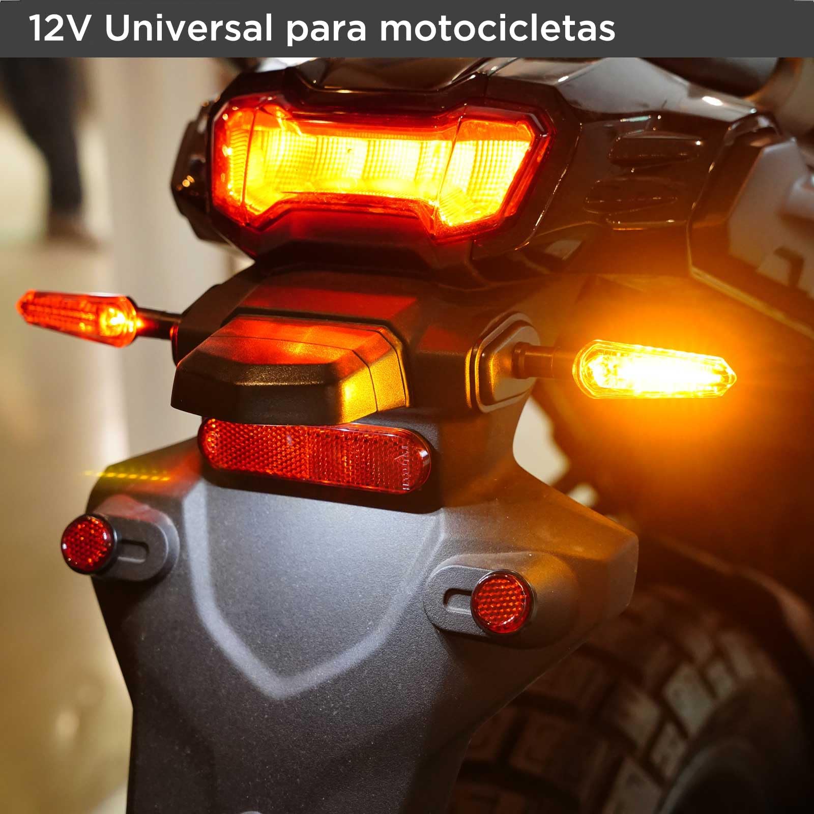 evermotor LED Intermitentes Moto, 12V 2 piezas, Homologados Secuencial Intermitentes para Motocicleta, efecto de marcha IP67 a prueba de agua, luz amarilla y roja