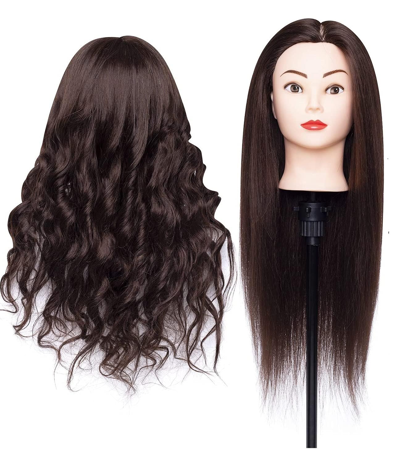 RAWAL Dummy For Face Make-up Practice/Hair Dummy For Hair Styling/Hair Dummy For Hair Styling Practice/Salon Mannequin For Hairstyle Practice Dark Brown-image-21