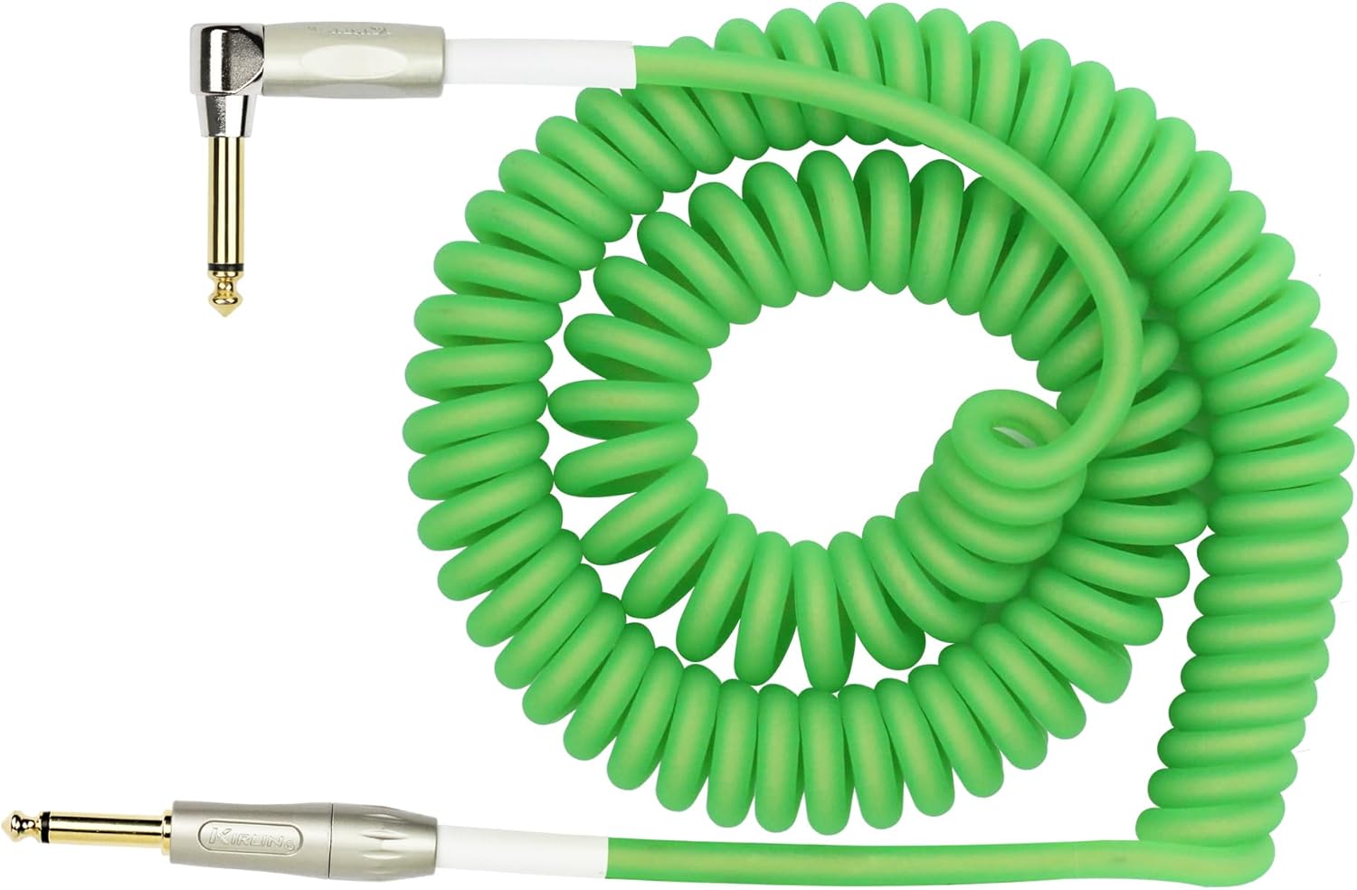 KIRLIN Cable IMK-202PFGL-30/GRF 1/4" Premium Coil Instrument Cable, 30', Green Translucent