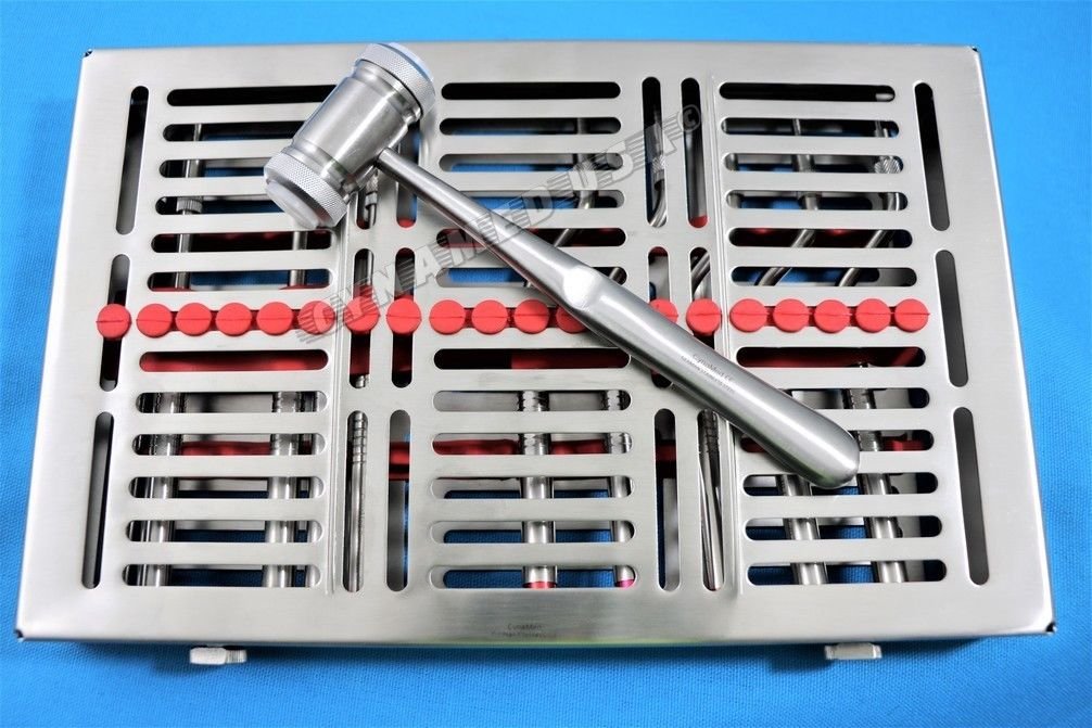 German New Sinus Lift Osteotomes Kit Straight Off Set Concave Mead Mallet Cassette Dental-A+ Premium Quality