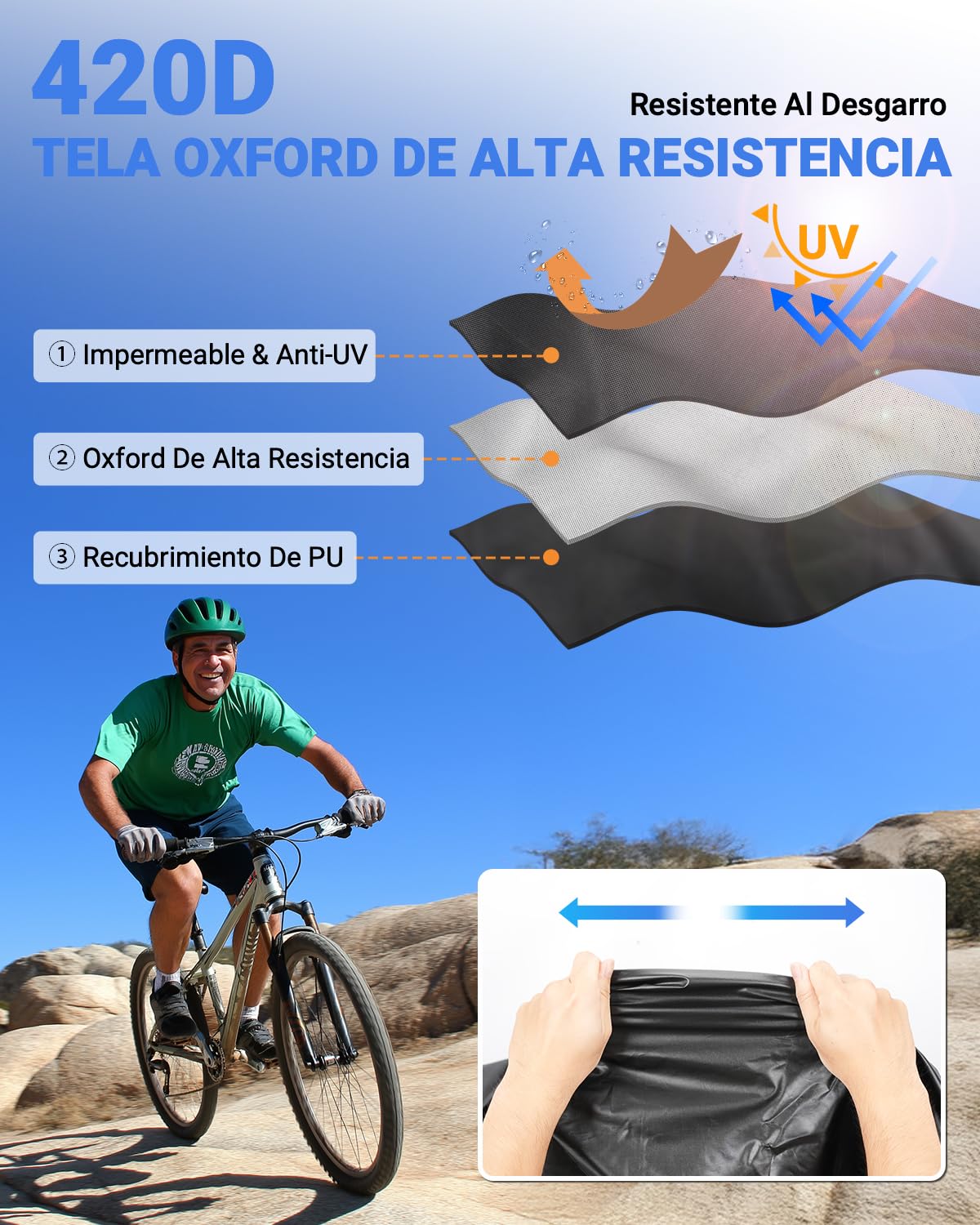 SUPAREE Funda para Bicicleta Impermeable Funda de Bicicleta para Transporte Funda Bicicleta Portabicicletas para 2-3 Bicicletas 420D Oxford pour Autocaravana Coche Viaje
