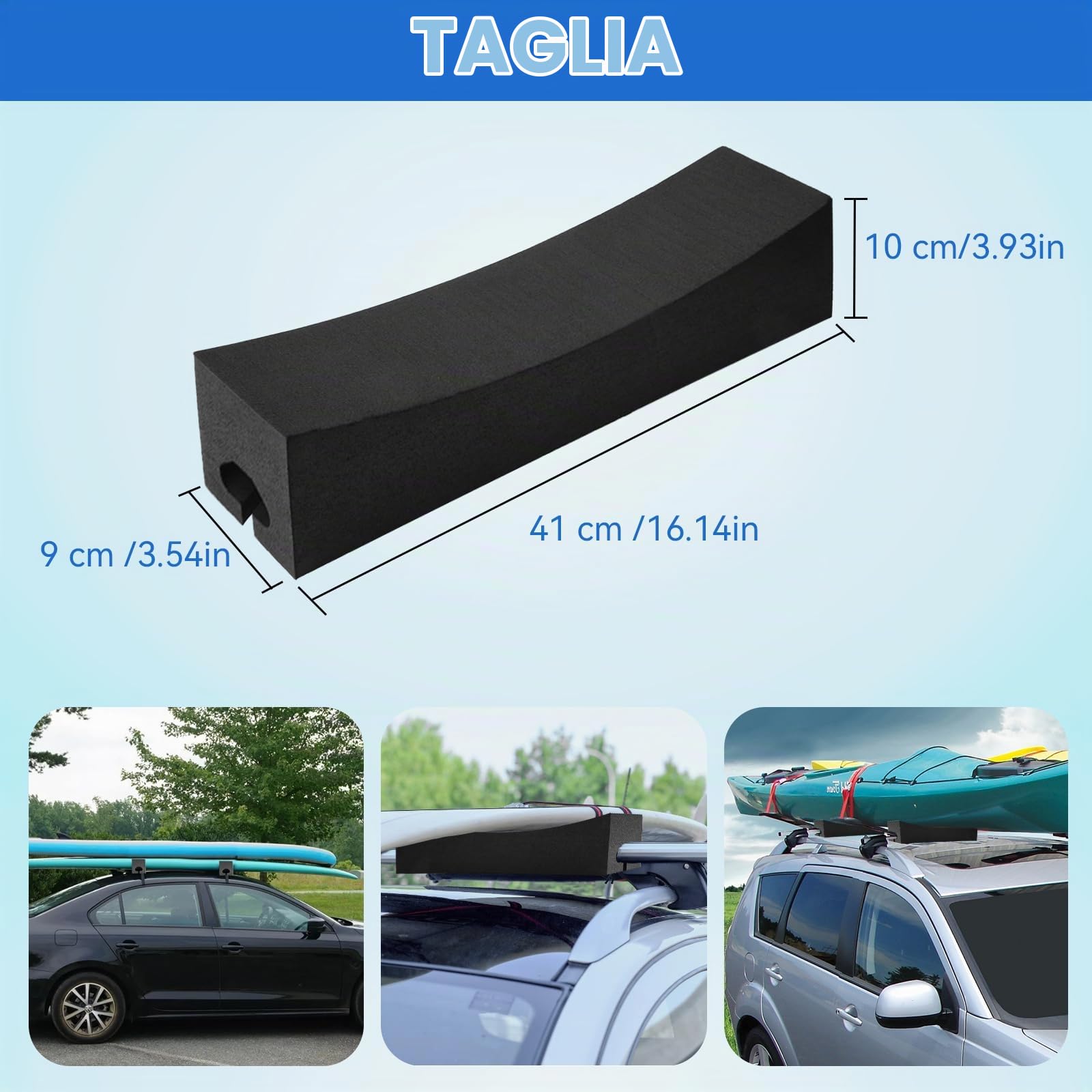 Barre Portatutto Universali, Una Coppia di Portapacchi Morbidi Portatili da Tetto Realizzati in Materiale EVA, Facile da Installare e Rimuovere per Tavola da Surf Kayak SUP Sci