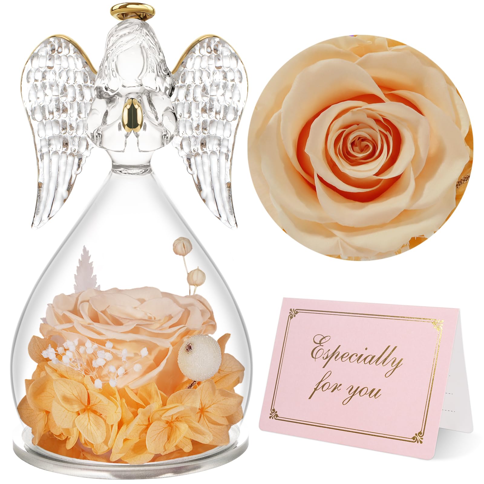 Yamonic Rosa Eterna Regalo Dia de la Madre, Regalo Originale para Mujer,Rosa Preservada con Figura Ángel Regalos para Mamá,Regalos Cumpleaños Mujer Abuela, Flore Eterna Dia de la Madre — view 20