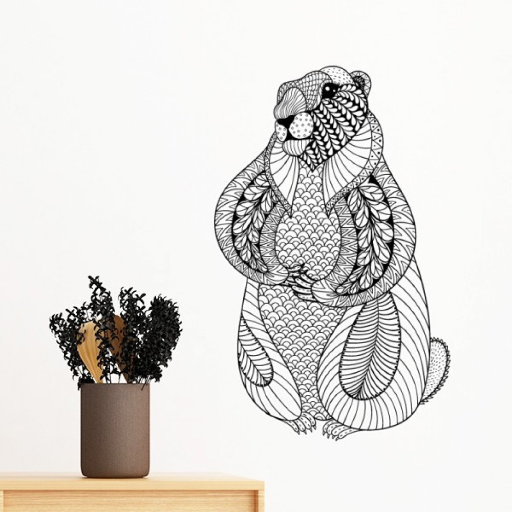 Art mural stickers DIY souris autocollant repositionnable papier peint