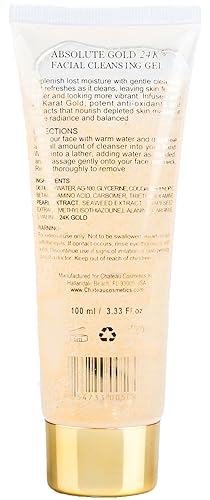 Miniatura 4 de Absolute Gold 24 K Gel de limpieza facial, oro 24 quilates, perla y extracto de algas. Excelente para todos los tipos de piel. Minimiza poros y deja