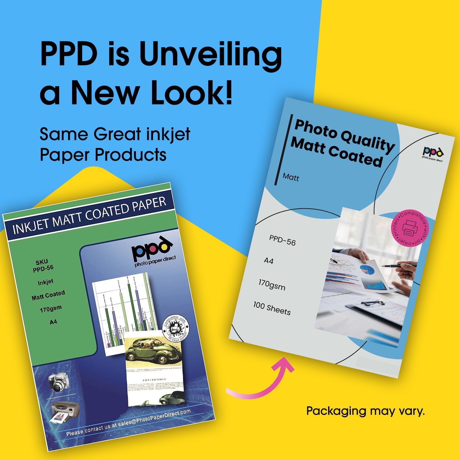 PPD Inkjet Matte Photo Paper Heavy Weight LTR 8.5 x 11 49lbs 180gsm 9.5mil X 100 Sheets (PPD056-100)