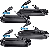 Vista 9 de Paquete de 4 cables de extensión de alimentación CC de 3 pies 1 M, 4 unidades de cable de extensión de adaptador de corriente de 12 V de 0.217 in x