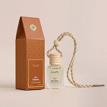 Llum Lily Sandal Hanging Car Air Freshener |10ml, Pack of 1 |Luxury, Organic Toxin-Free Perfume |Interior Accessory for fresh Aroma |Long Lasting Fragrance - image, photos